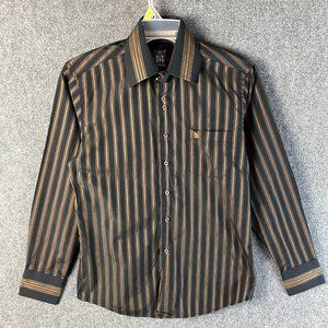 Exposure Dress Shirt Small Men's Long Sleeve Striped Cotton Blend S Adults